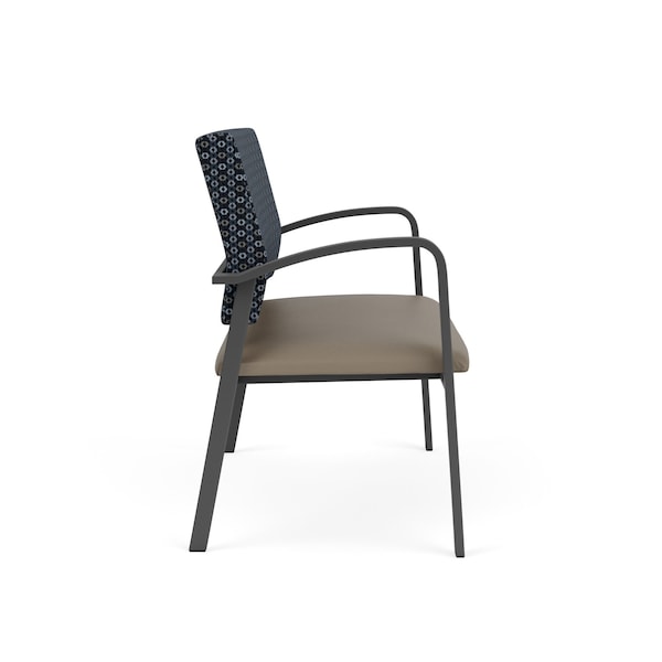 Newport 2 Seat Tandem Seating Metal Frame No Center Arms, Charcoal, RS Night Sky Back, MD Farro Seat